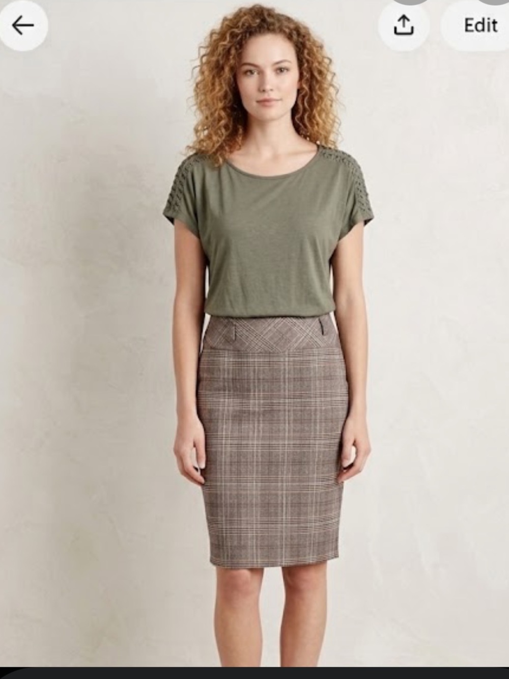 Plaid Pencil Skirt (black, gray, white, red) Sz S